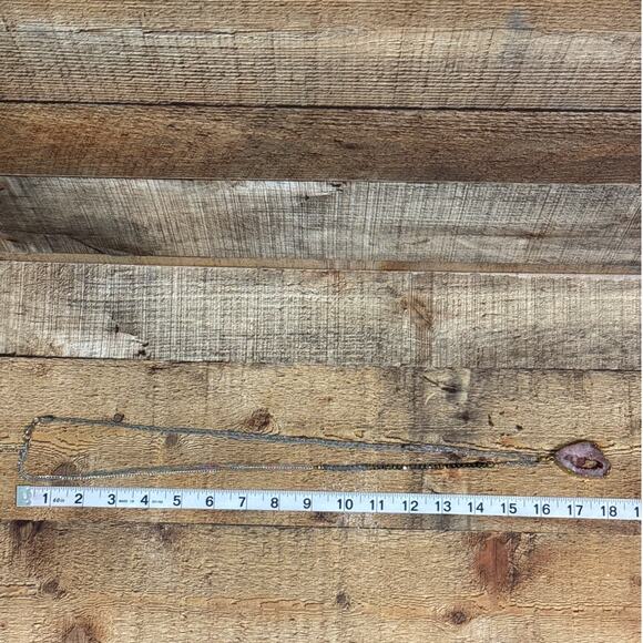 Nakamol Amethyst Geode Slice Pendant Beaded Chain Necklace - Picture 11 of 11